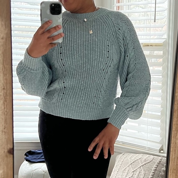 American Eagle Blue Ribbed Sweater size XS - Picture 6 of 6